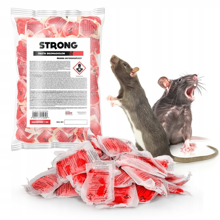 STRONG bromadiolónová pasta 1 kg – nástraha na potkany a myši 0,005 %